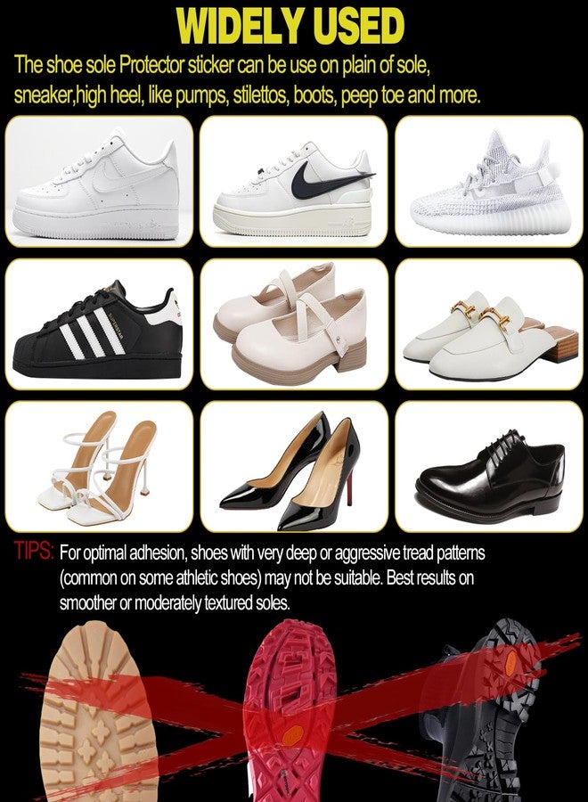 XQDALIN Sole Protectors 2 Pairs Sole Protector for Sneakers Clear Self-Stick Shoe Sole Crease Protector Easy Application Non-Slip Waterproof Design Non-Residue - Image 4