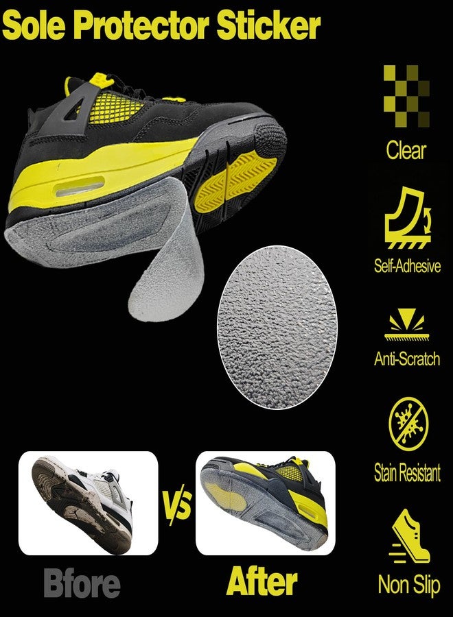 XQDALIN Sole Protectors 2 Pairs Sole Protector for Sneakers Clear Self-Stick Shoe Sole Crease Protector Easy Application Non-Slip Waterproof Design Non-Residue - Image 2