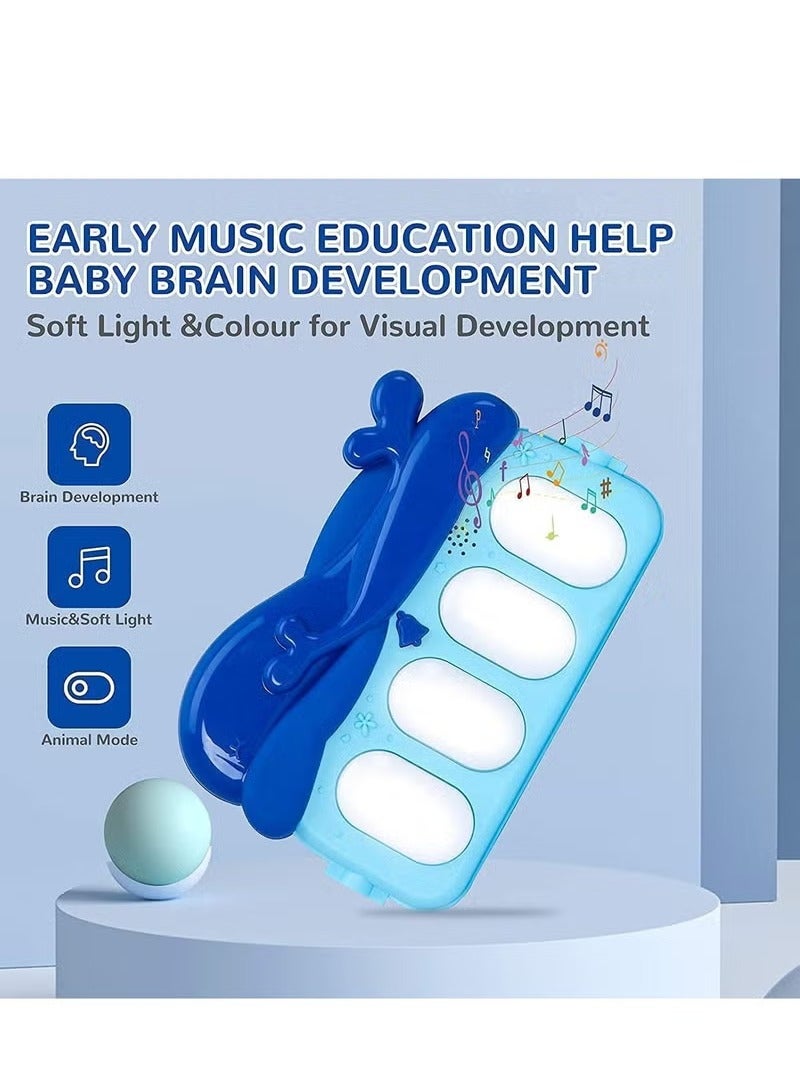 Baby Play Mat Gym&Fitness Rack With Hanging Rattles Lights&Musical Keyboard Mat Piano Toys For Babies From 3 Months , Valuable Gift For Baby - Image 3