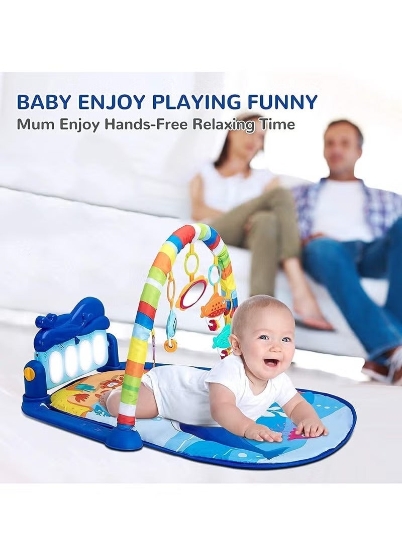 Baby Play Mat Gym&Fitness Rack With Hanging Rattles Lights&Musical Keyboard Mat Piano Toys For Babies From 3 Months , Valuable Gift For Baby - Image 4