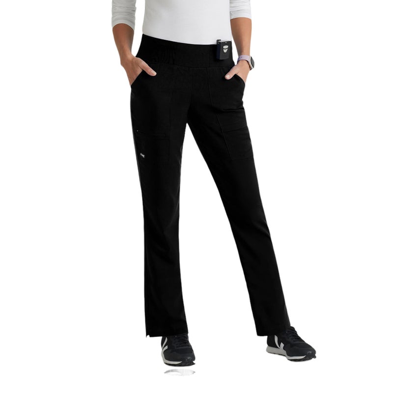 BARCO Greyâ€™s Anatomy Spandex Stretch Direct Relay Scrub Pant for Women â€“ Black, 5-Pocket Mid-Rise Scrub Pants w/Spandex Stretch, Wrinkle Release & Soil Release Fabric â€“ Small, Regular Fit - Image 1