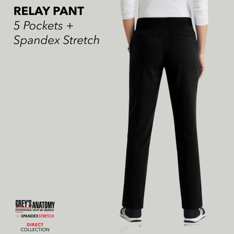 BARCO Greyâ€™s Anatomy Spandex Stretch Direct Relay Scrub Pant for Women â€“ Black, 5-Pocket Mid-Rise Scrub Pants w/Spandex Stretch, Wrinkle Release & Soil Release Fabric â€“ Small, Regular Fit - Image 4