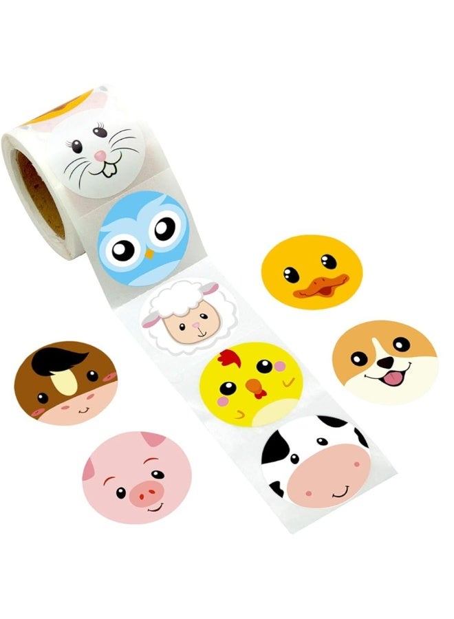Fancy Land Face Farm Animal Sticker Barnyard Perforated 200Pcs Per Roll for Kids Party Favor - Image 4