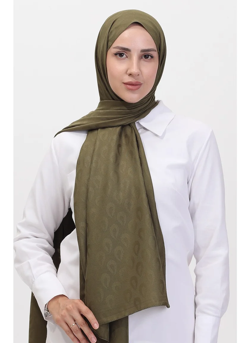 Sefa Merve Madame Mary Drop Jacquard Shawl 19085-16 Khaki