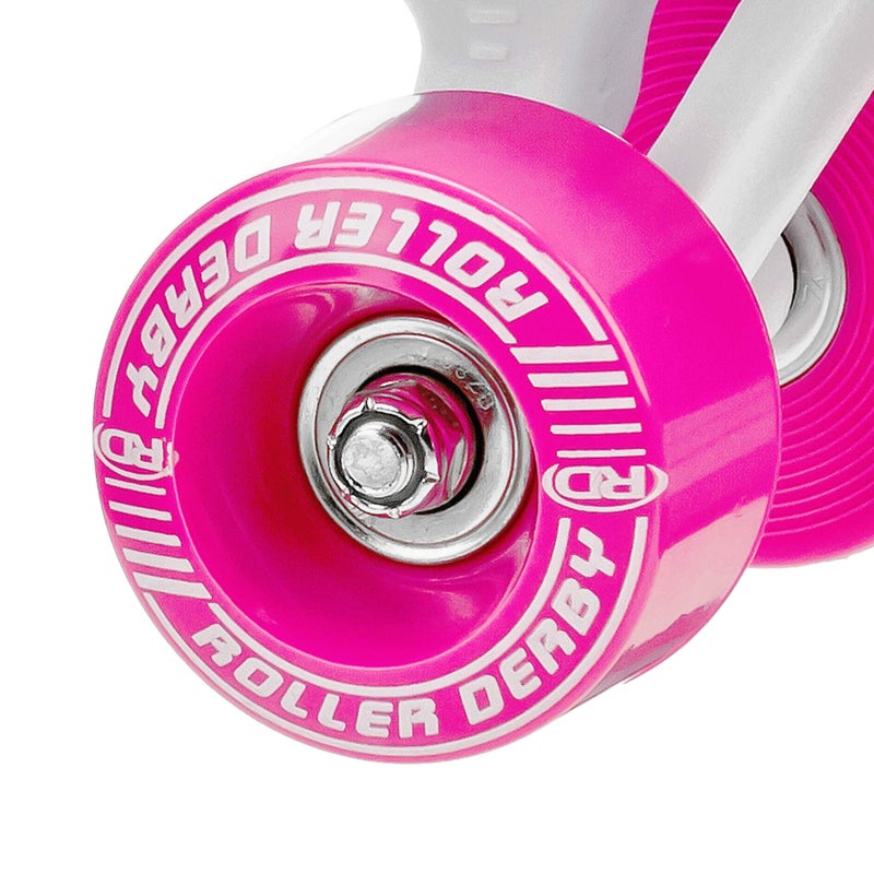 Roller Derby FireStar Youth Girl's Roller Skate White/Pink Size 2 - Image 3