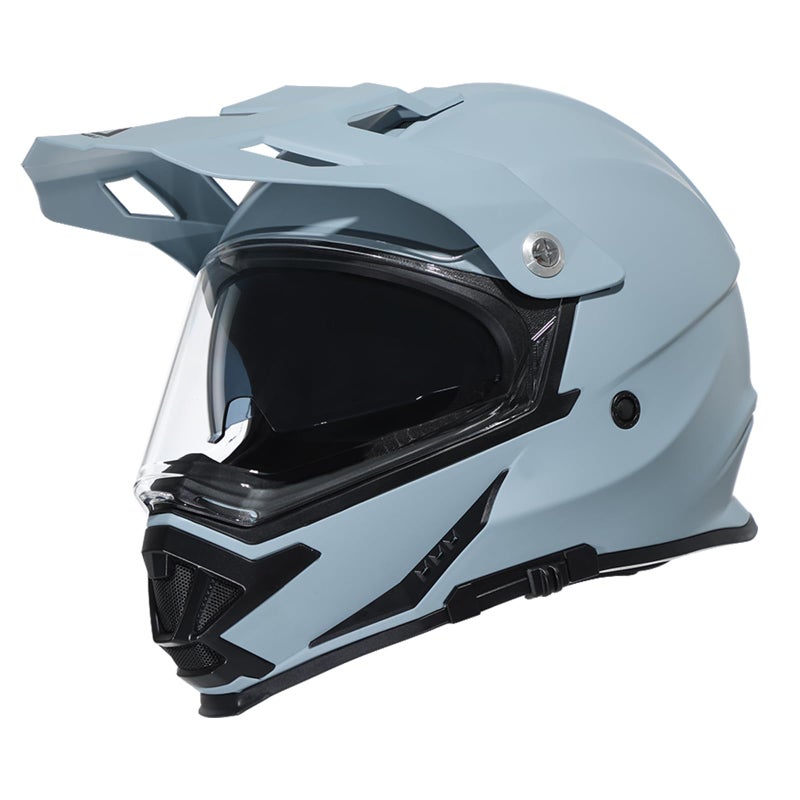 TRIANGLE Dual Sport Motorcycle Helmet Dirt Bike Helmets ATV Full Face Helmet for Adults Men with Internal Sunshield DOT Approved