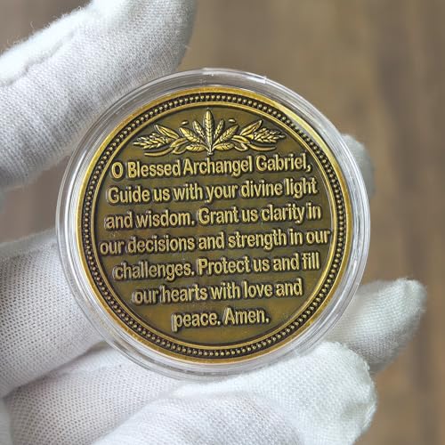 CYOUNG Archangel Gabriel Challenge Coin with Prayer Inspirational Religious Angel Coin for Protection and Blessing 157 Inch Spiritual Gift - Image 5
