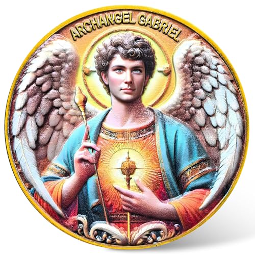 CYOUNG Archangel Gabriel Challenge Coin with Prayer Inspirational Religious Angel Coin for Protection and Blessing 157 Inch Spiritual Gift - Image 1