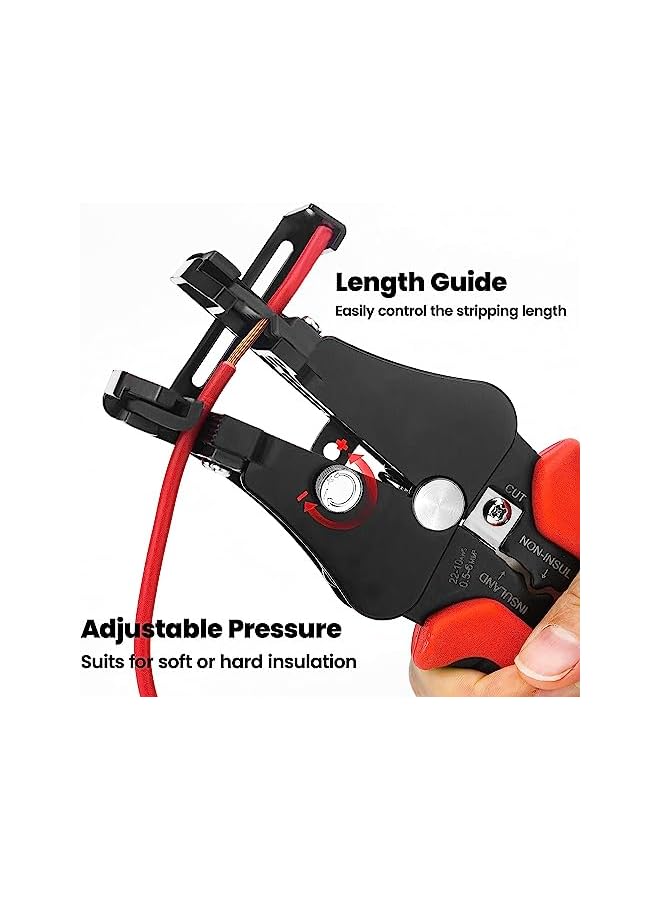 promass Automatic Wire Stripper, 3 in 1 Adjustable Wire Cutter Wire Crimping Tool for 10-24Awg Stranded or Solid Copper Cable - Image 4