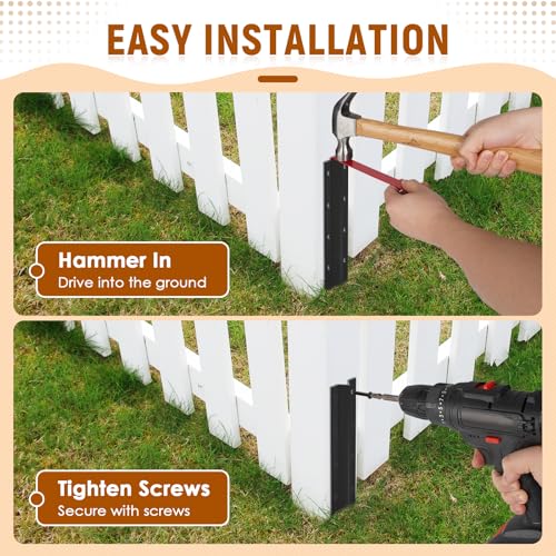 SDSNTE 10 Pack Fence Post Repair Stakes –14 Ga Heavy-Duty Steel Fence Post Support Kit, Easy Installation Kit Included - Image 5