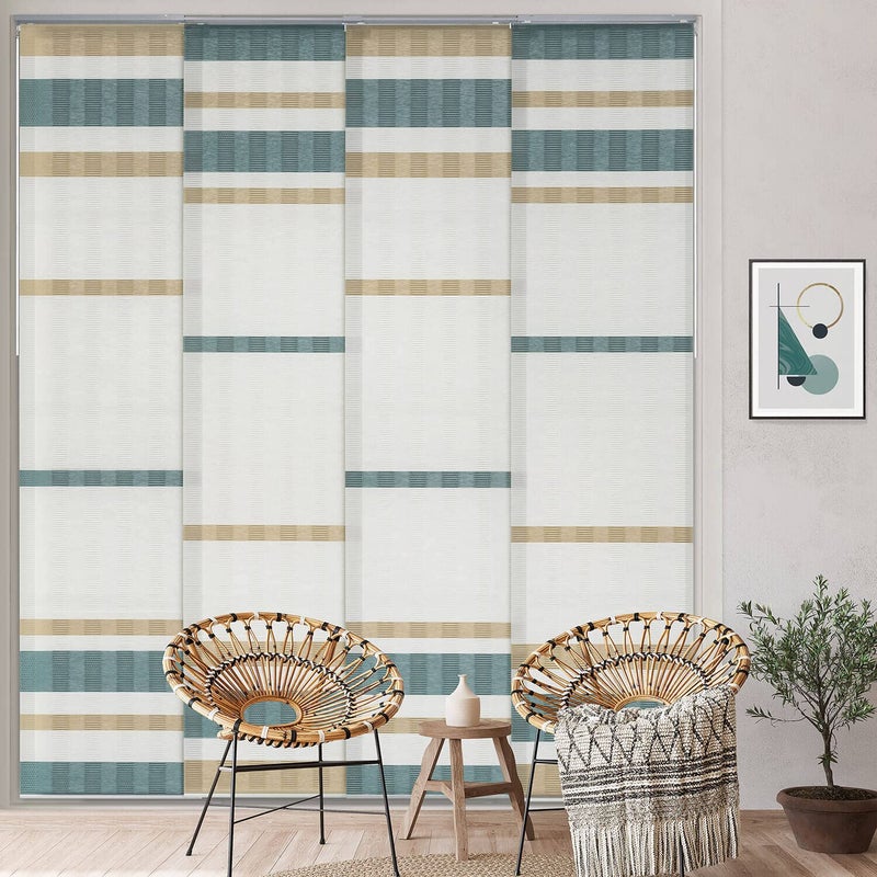 GoDear Design GoDear Design Adjustable Vertical Blinds for Sliding Glass Doors 45886 W Up to 96 H Extendable Track for Patio Door Blinds for Sliding Door Trimmable Woven Panel Curtains Avocado 