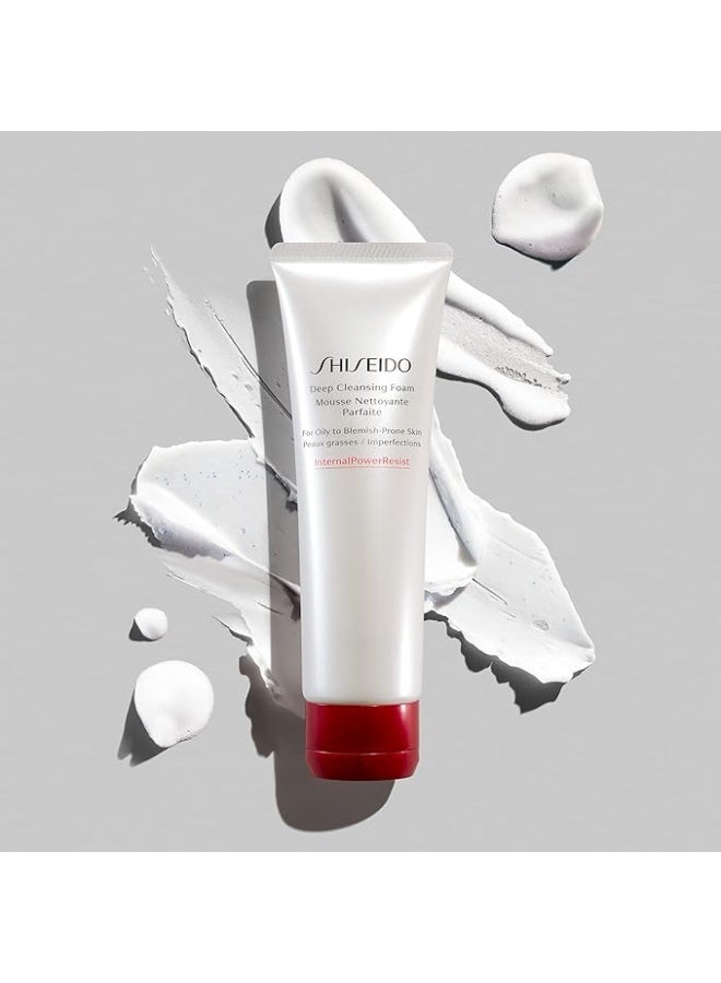 Shiseido Deep Cleansing Foam, 125 mL, Facial Cleanser with Micro White Powder and Yuzu Extract, Removes Impurities and Excess Oil, Refreshes and Smooths Skin, For Oily and Blemish-Prone Skin - Image 3