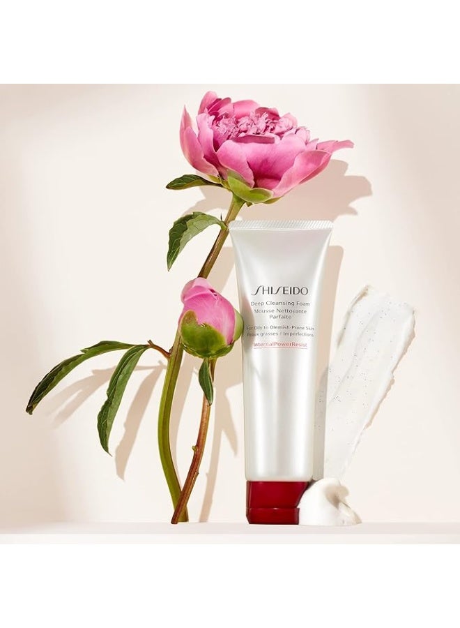 Shiseido Deep Cleansing Foam, 125 mL, Facial Cleanser with Micro White Powder and Yuzu Extract, Removes Impurities and Excess Oil, Refreshes and Smooths Skin, For Oily and Blemish-Prone Skin - Image 2
