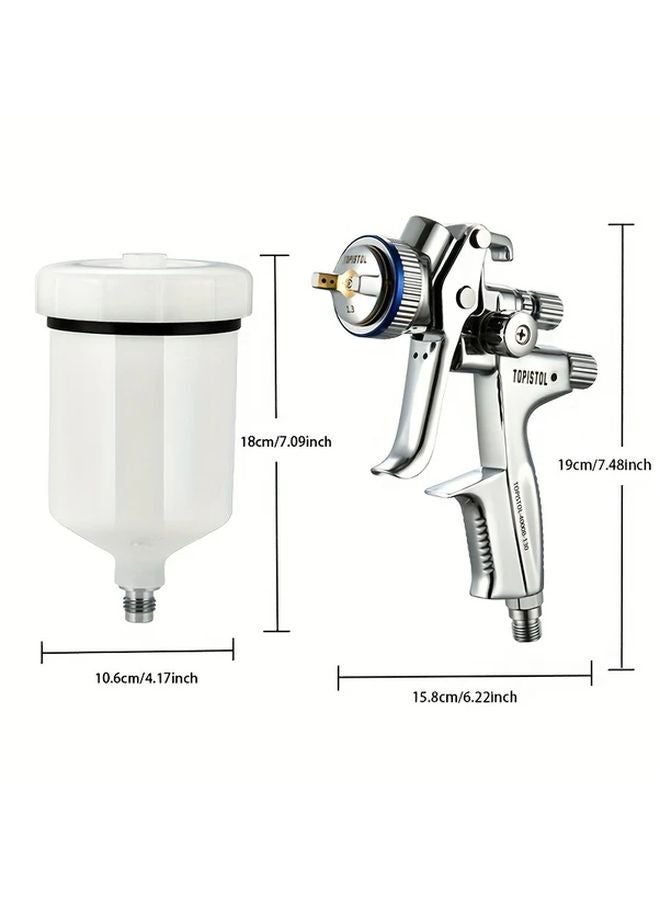 Professional 600ml Water Based Paint Spray Gun Model 4000B 1 3mm Nozzle Silver Color - Image 3
