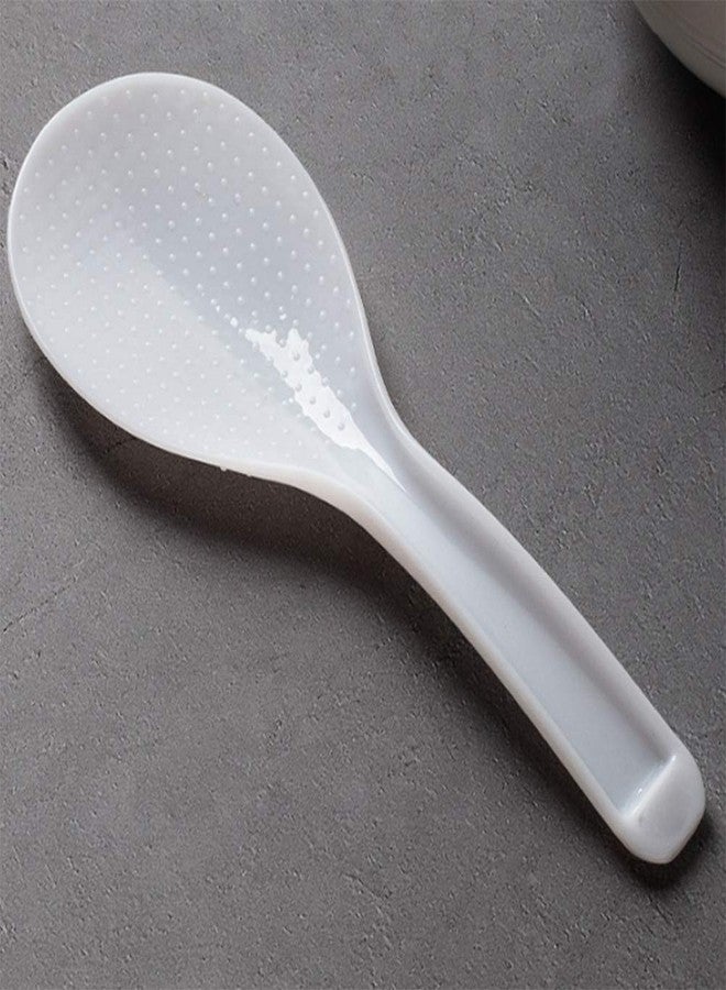 AKOAK 2 Pcs Rice Spoon White Transparent Plastic Rice Spoon Thick Meal Spoon Non-Stick Pan Efficient Flexible Household Kitchen Necessities - Image 5
