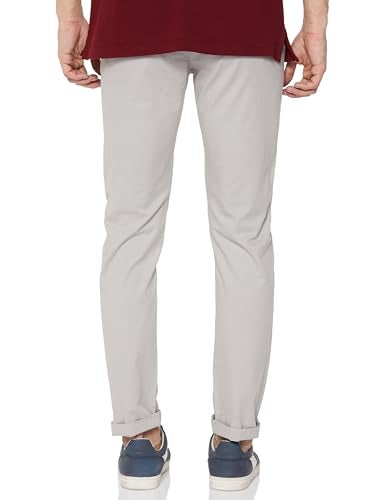 FYLTR Men's Straight Fit Stretch Cotton Khaki Trousers with Elasticated Waistband -Soft Handfeel (Chill Grey, 28) - Image 2