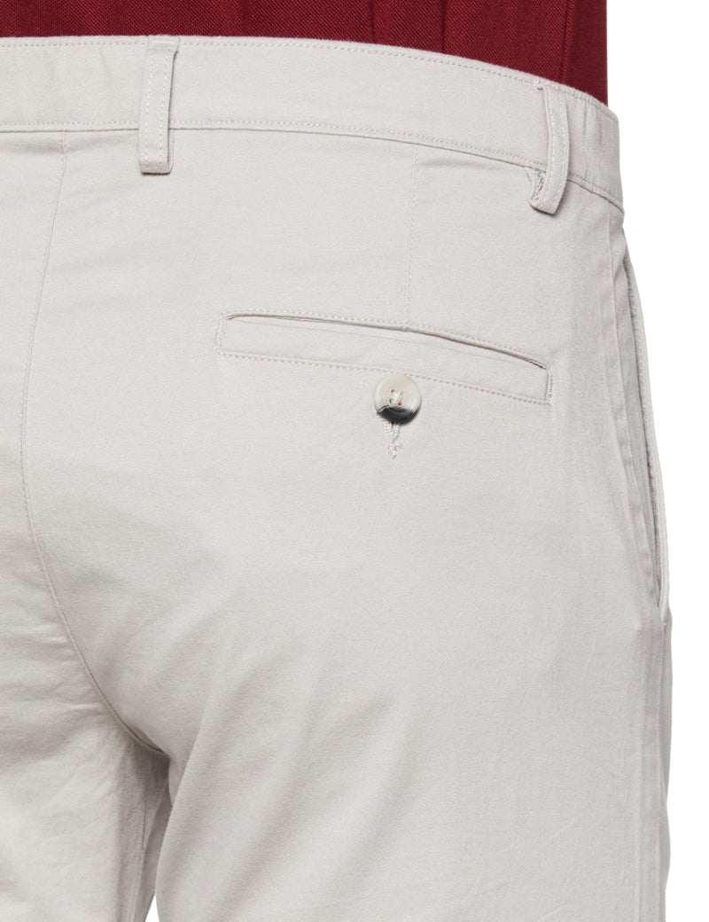 FYLTR Men's Straight Fit Stretch Cotton Khaki Trousers with Elasticated Waistband -Soft Handfeel (Chill Grey, 28) - Image 4