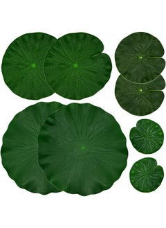 IFAMIO Artificial Floating Foam Lotus Leaves Decor For Pond Aquarium And Stage Realistic Lotus Foliage Green Plant For Fish Pool Decoration Pack Of 8, 4 Sizes (10, 15, 20, 28Cm)  - Image 1