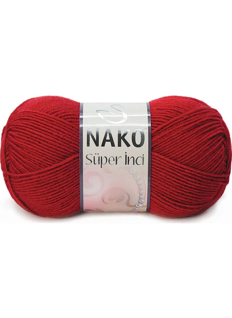 Nako Super Pearl Knitting Yarn 175 Red