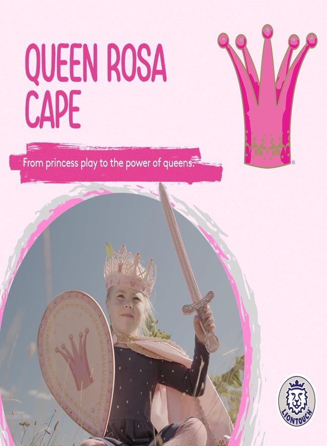 Liontouch - Queen Rosa Cape For Girls | Age 3-8 Years - One Size Fits All | Pink Royal Cloak | Pretend Play Accessory For Dress Up, Royal Costumes & Fancy Dresses For Kids - Image 2