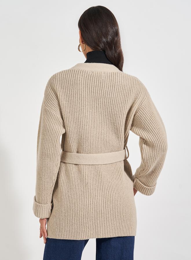 Styli Regular Fit Longline Knit Cardigan  - Image 4