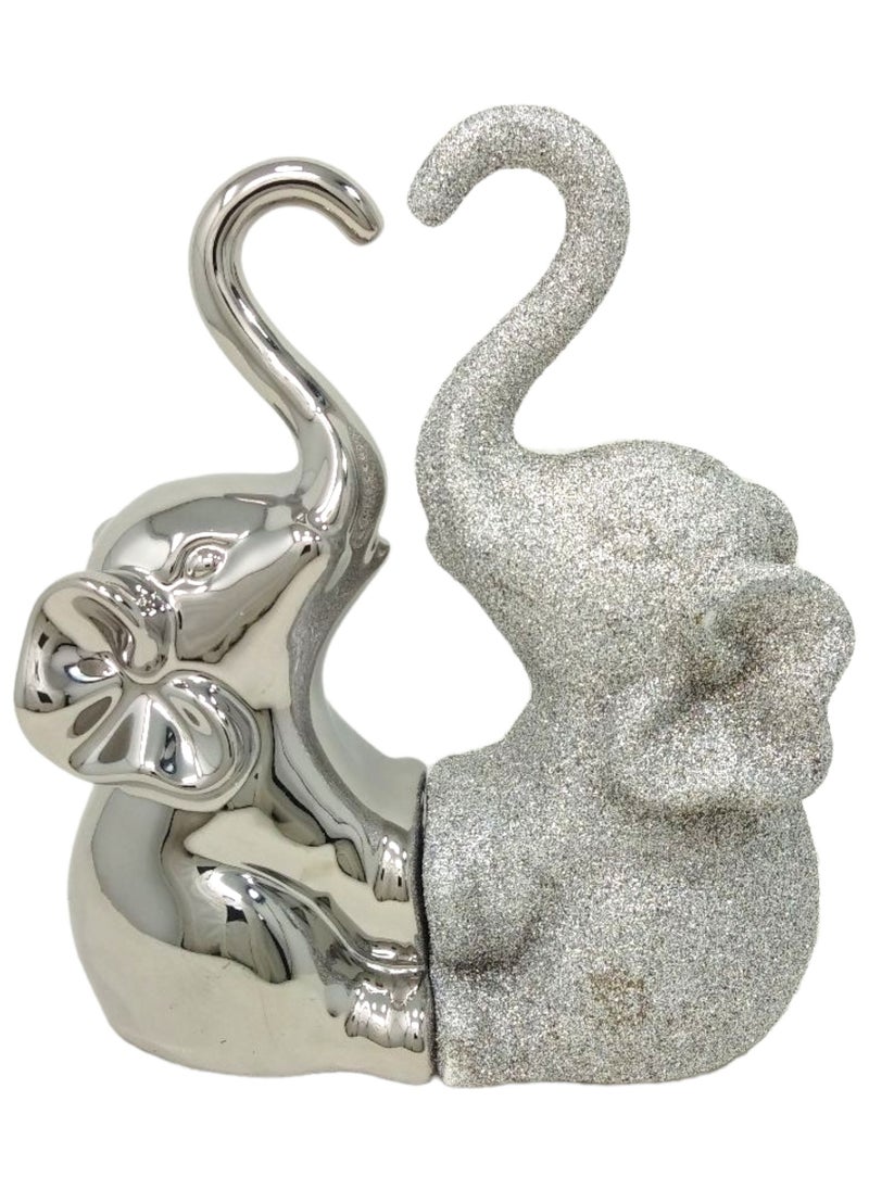 UPSCALE - Wedding and Anniversary Gift for Couple and Family| Extra Tall (21.5cm) Beautiful Home Decor Item, Living Room| Silver and Glitter - Image 1