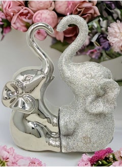 Silver and Glitter Elephant: Height 21.5cm