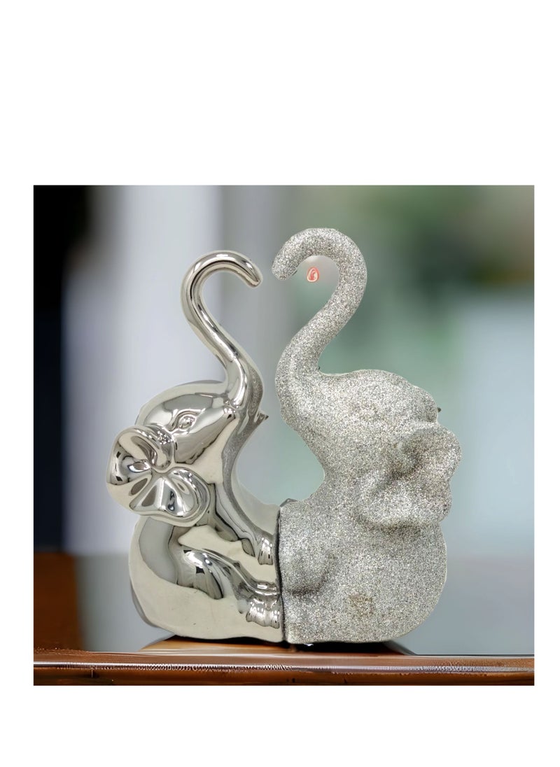 UPSCALE - Wedding and Anniversary Gift for Couple and Family| Extra Tall (21.5cm) Beautiful Home Decor Item, Living Room| Silver and Glitter - Image 1