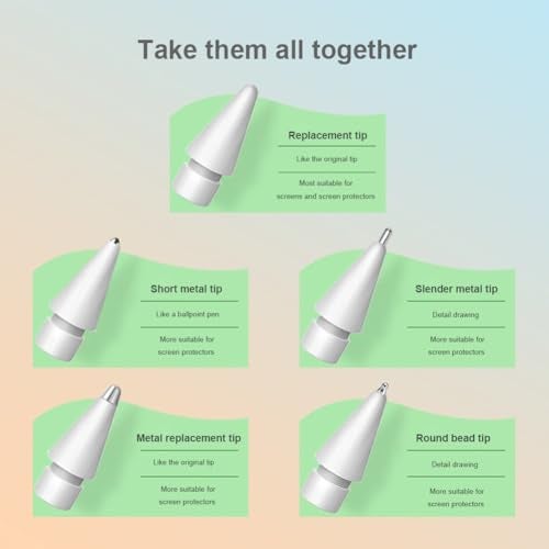 SIXFU Nib Tips for Apple Pencil Tips, Apple Pencil Pro Tips Set, Professional Sturdy Apple Pen Tips Replacement with Blue Case Accessories Compatible with iPad Pencil 2/1 USB C Tips(6 PCS) - Image 5