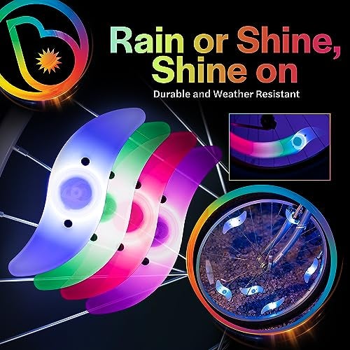 Brightz SpokeBrightz 2-Pack LED Bike Wheel Lights - Color Changing Bike Spoke Light - LED Bike Tire Lights for Kids, Adults, Boys, and Girls - Bicycle Accessories for Riding Bikes at Night - Image 5