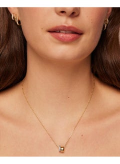 PAVOI 14K Yellow Gold Plated Cz Rondelle Pendant Necklace For Women | Two-Toned Dainty Necklaces | Cubic Zirconia Rondelle Pendant  - Image 2