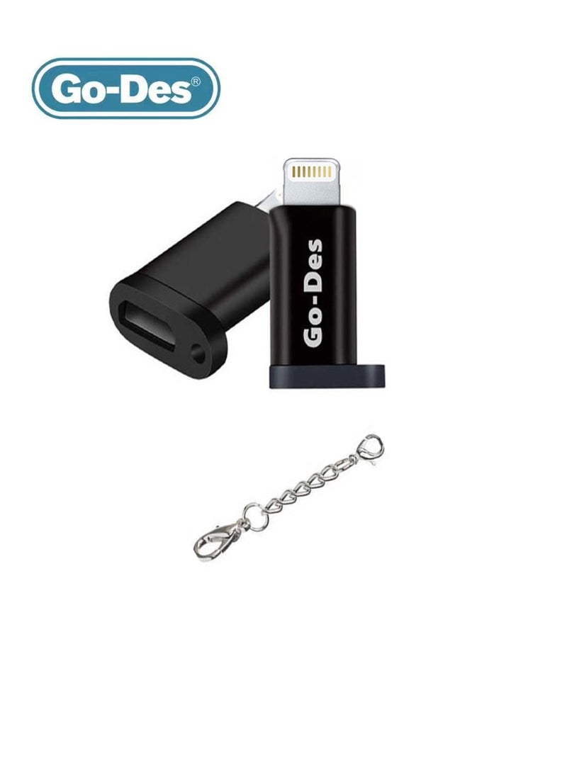 GO-DES Go-Des Lightning to Micro Adapter With Keychain GD-CT09 - Black  - Image 3
