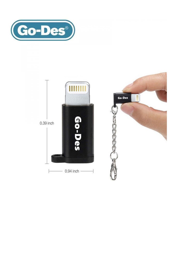 GO-DES Go-Des Lightning to Micro Adapter With Keychain GD-CT09 - Black  - Image 2
