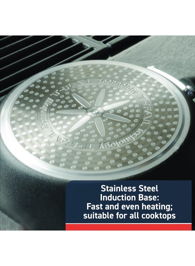 T-fal Experience Non Stick Fry Pan w/Lid 10 Inch, Induction, Oven Broiler Safe 400F, Compatible with All Cooktops, Cookware, Deep Frying Pan, Cooking Skillet, Pots and Pans, Dishwasher Safe, Black - Image 5