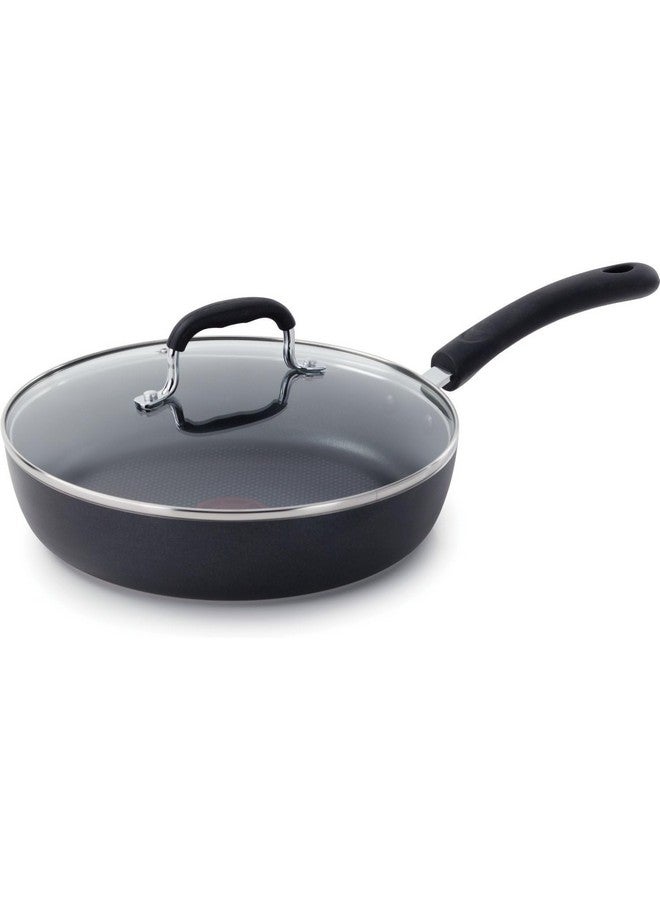T-fal Experience Non Stick Fry Pan w/Lid 10 Inch, Induction, Oven Broiler Safe 400F, Compatible with All Cooktops, Cookware, Deep Frying Pan, Cooking Skillet, Pots and Pans, Dishwasher Safe, Black - Image 1