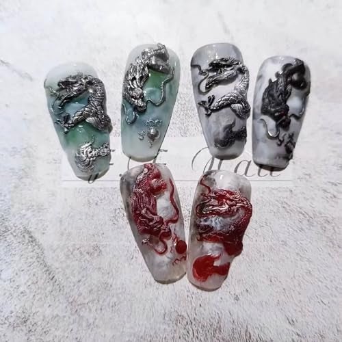 NUEAYMS Dragon Silicone Nail Carving Moulds Snake Stamping Stencils Nail Art Epoxy Resin Molds for DIY Home Decoration - Image 2