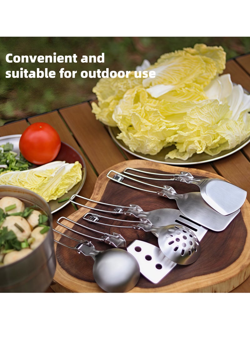 6-piece camping kitchen set, outdoor kitchen utensils, foldable cooking storage box, metal camping kitchen set, camping RV cookware set, barbecue set  - Image 5