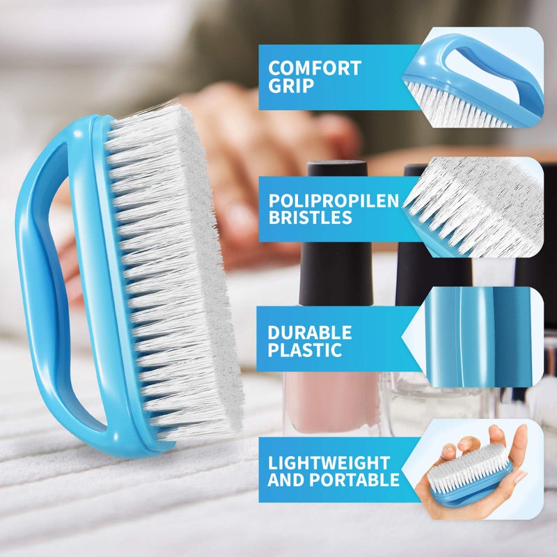 Konex Perfect-Grip Large Hand and Nail Brush 4" X 2-1/4" X 1-1/2" (Blue) - Image 2