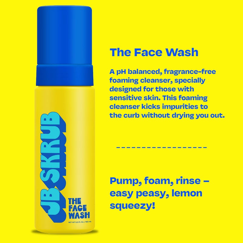 JB SKRUB The Face Wash - Gentle Facial Cleanser for Kids, Tween and Teen Boys - Fragrance-Free Foaming Face Wash with Aloe Vera & Chia Seed for Sensitive Skin - 5 Fl. Oz - Image 4