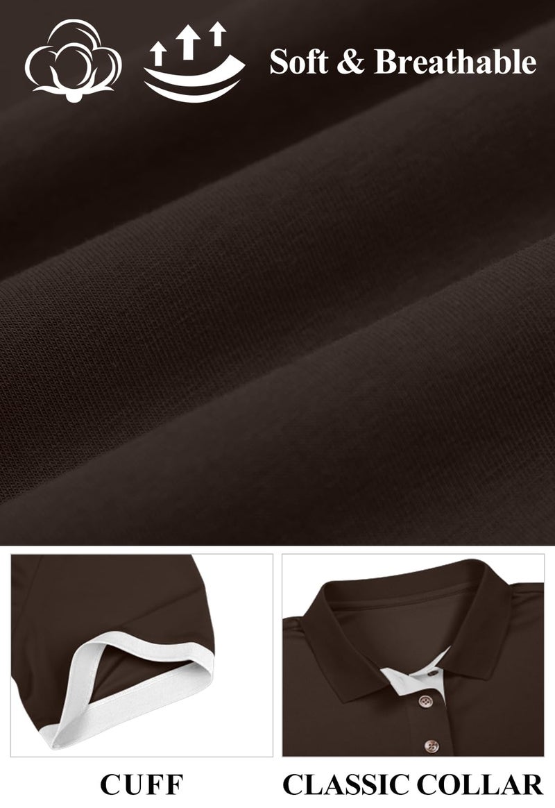 KUYIGO Men's Short Sleeve Polo Shirts Casual Slim Fit Basic Designed Cotton Shirt Medium Maroon - Image 5
