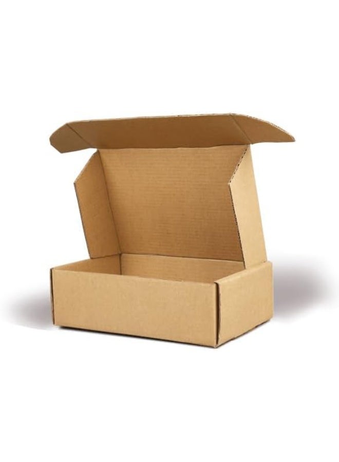 Corrugated Cardboard Carton Shipping Boxes, 20×20×7cm Mail Small Parcel Postal Boxes, Brown Packaging Mailing Boxes for Business, Posting, Storing or Gift (10) - Image 2