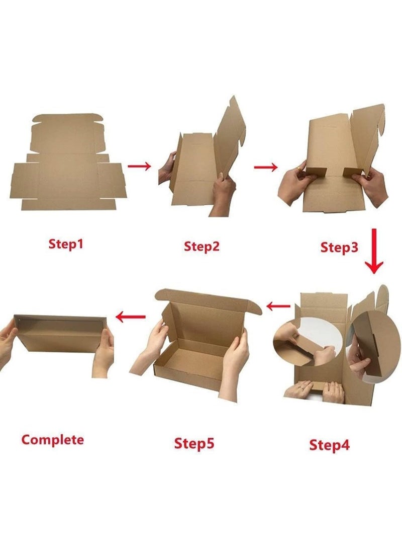 Corrugated Cardboard Carton Shipping Boxes, 20×20×7cm Mail Small Parcel Postal Boxes, Brown Packaging Mailing Boxes for Business, Posting, Storing or Gift (10) - Image 3