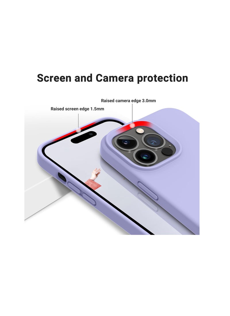 Compatible with iPhone 14 Pro Max Case 6.7, Slim Liquid Silicone 3 Layers Full Covered Soft Gel Rubber Phone Case Protective Cover with Microfiber Lining 6.7
