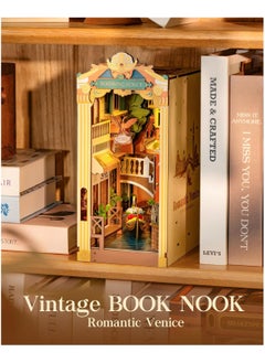 Robotime Rolife Book Nook TGB08 Romantic Venice Bookshelf Decoration with LED Lights, DIY Miniature House Kits, 3D Puzzle for Adults to Build, Decorative DIY Crafts/Birthday Gifts/Home Decor, Ideal Gift for Girls & Boys, Teens & Adults  - Image 4