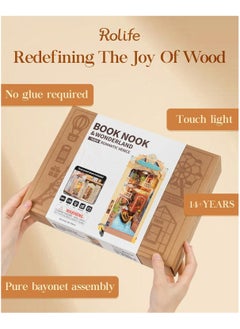 Robotime Rolife Book Nook TGB08 Romantic Venice Bookshelf Decoration with LED Lights, DIY Miniature House Kits, 3D Puzzle for Adults to Build, Decorative DIY Crafts/Birthday Gifts/Home Decor, Ideal Gift for Girls & Boys, Teens & Adults  - Image 3