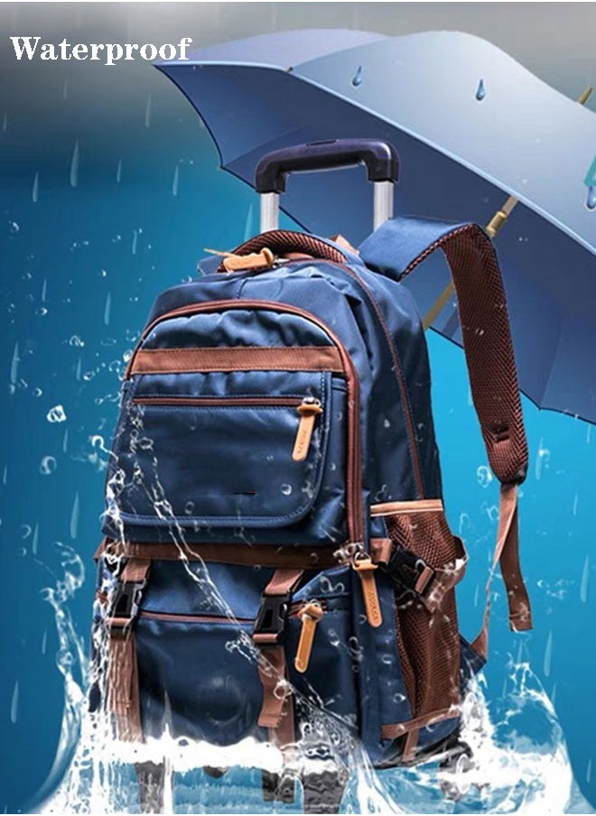 GoldenLike - Boys Rolling Backpacks,Large Capacity School Bag with wheels,Durable Students Wheeled Backpack,Kids Travel Trolley BookBag,School Luggage Bag for Boys Girls - Image 1