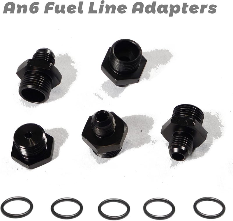 YESHMA Billet Fuel Rail Kit for LS LS2 LS3 LS6 Stock Intake Manifold with 6AN Hardware - Image 5