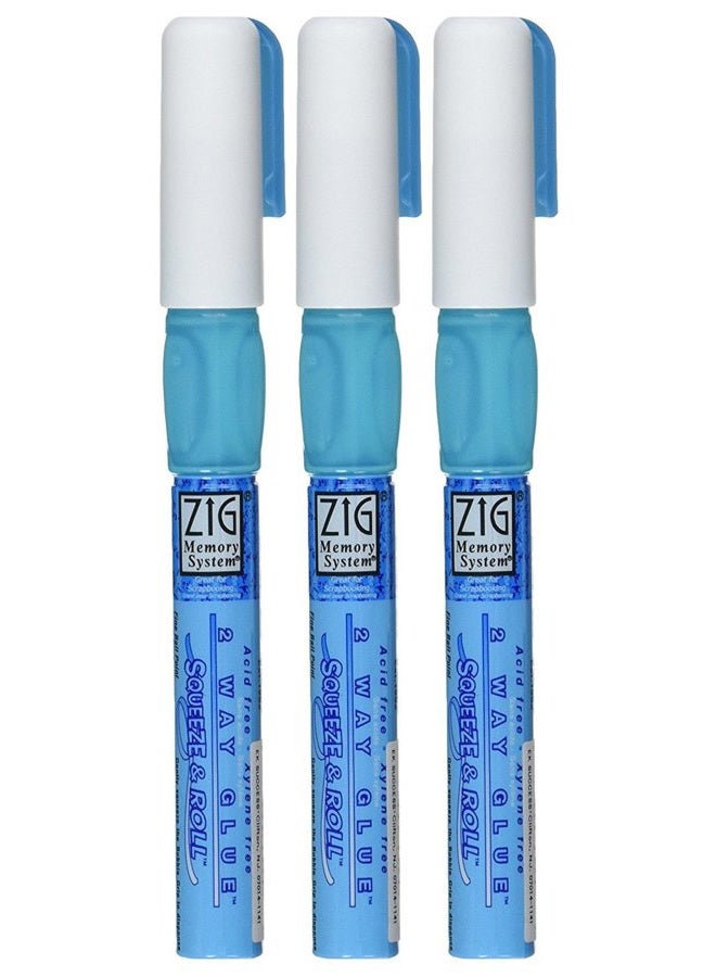 3-Pack - EK Tools 55-00010 Zig Memory System 2-Way Squeeze and Roll Glue Pen