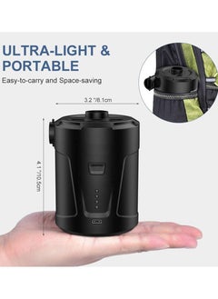 KASTWAVE مضخة هواء كهربائية للنفخ، مع 3 فوهات USB/ 5000mAh بطارية قابلة للشحن، للمراتب الهوائية، عوامات السباحة، سرير هوائي، مضخة قابلة للتدوير المحمولة  - Image 3