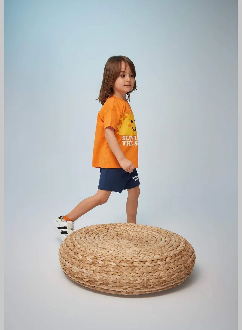 ديفاكتو BabyBoy Short Sleeve Knitted Short Sleeve T-Shirt